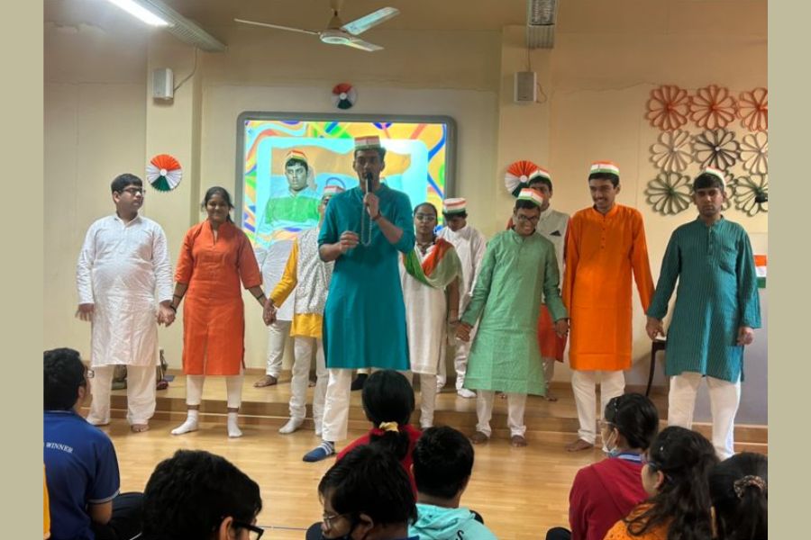 Autistic students perform at SPJ Sadhana School with Rotary Club of Bombay Peninsula