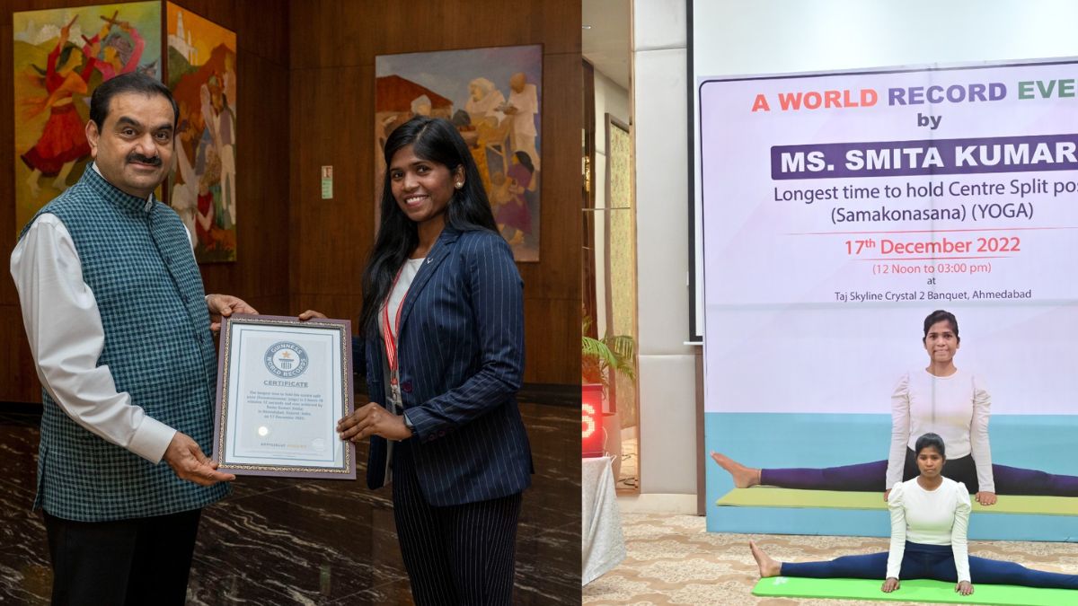 Yoga Instructor at Adani Group sets a new Guinness World Record