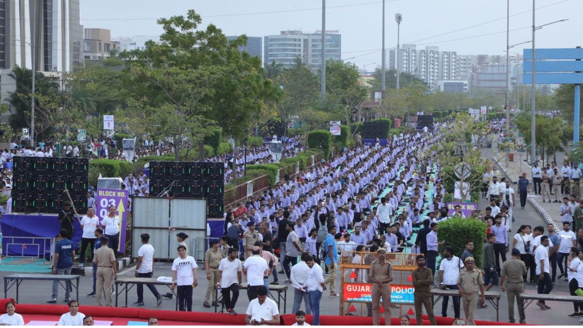 Surat Shines Bright: 150,000 Citizens Create Guinness World Record with Simultaneous Yoga Session
