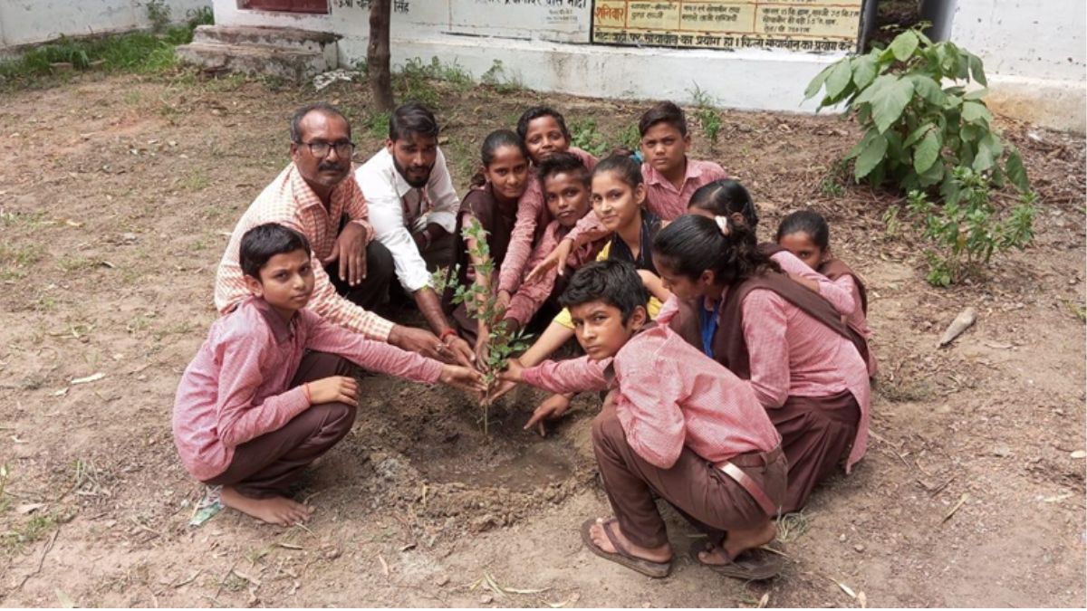 Team Balika of Educate Girls conducts the "Ek pedh Balika Shiksha ke liye" Initiative towards a sustainable world