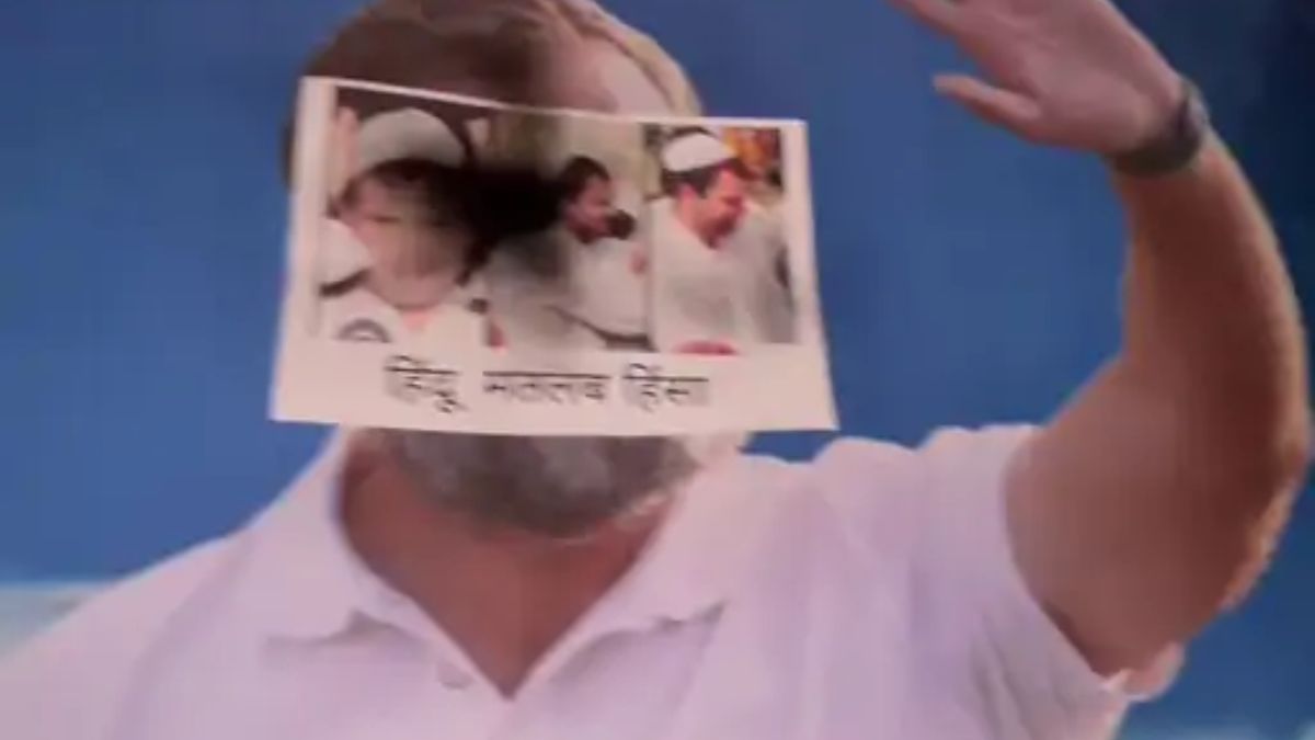 Ahmedabad : VHP, BD workers blackens Rahul Gandhi’s posters over his ‘Hindu’ remarks