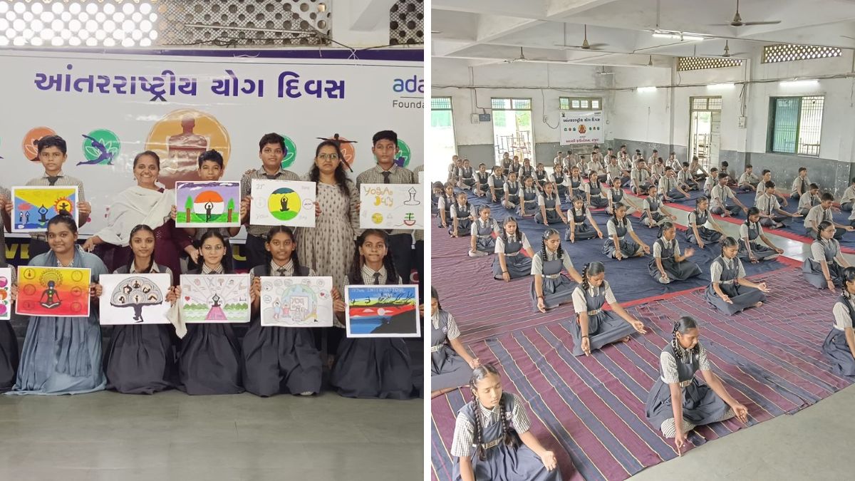 Adani Foundation Hazira International Yoga Day, the blunt times