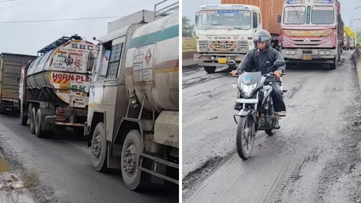 Mumbai Ahmedabad Highway traffic jam potholes, the blunt times