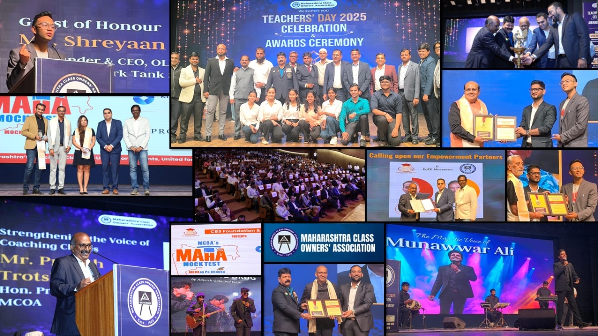 The Maharashtra Class Owners’ Association (MCOA) hosted its annual Teacher’s Day celebration and awards ceremony, during which key initiatives for the coaching sector were also announced. -TBT