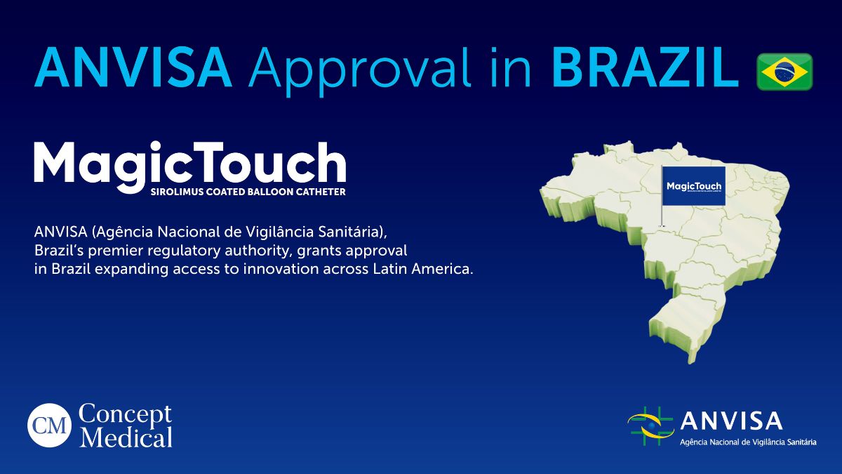 Concept Medical MagicTouch Sirolimus-Coated Balloon ANVISA Approval Brazil, the blunt times