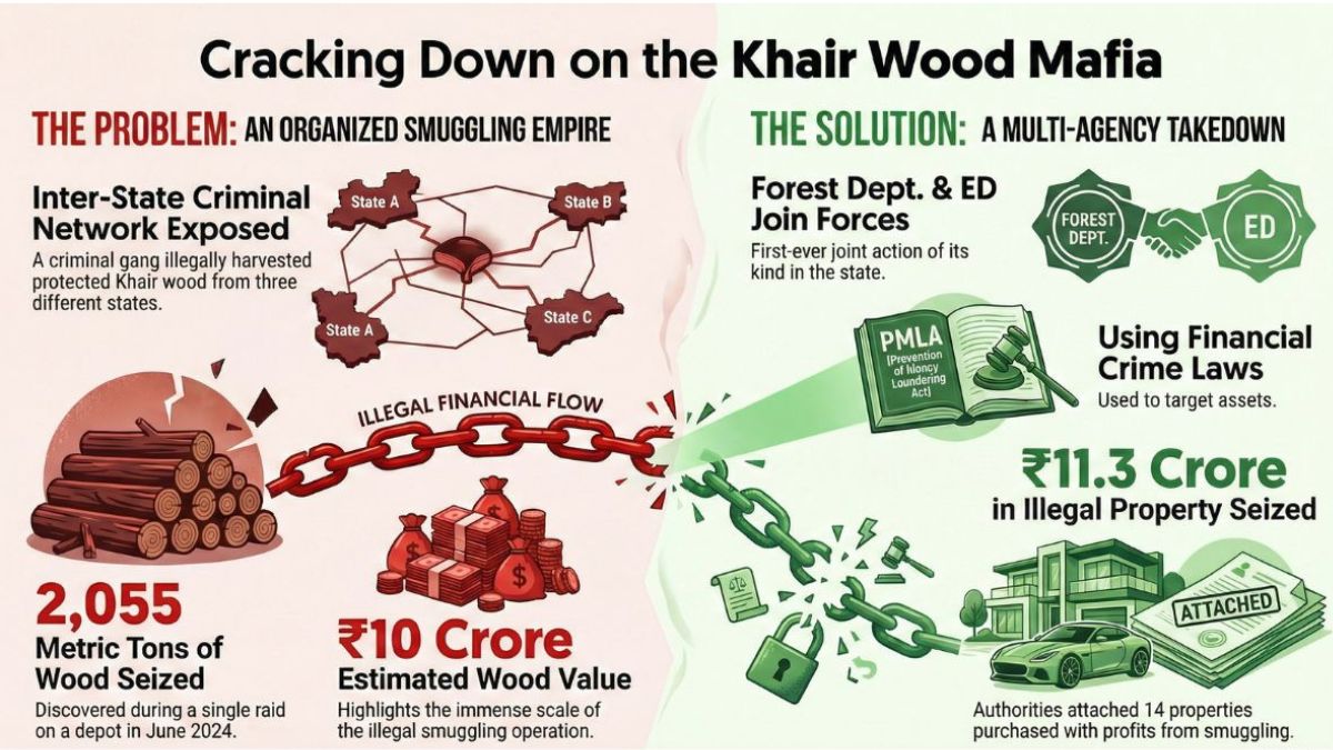 Khair wood smuggling case in Surat, the blunt times