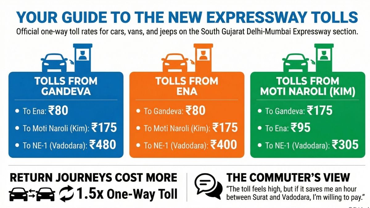Delhi–Mumbai Expressway toll rates Gujarat, the blunt times