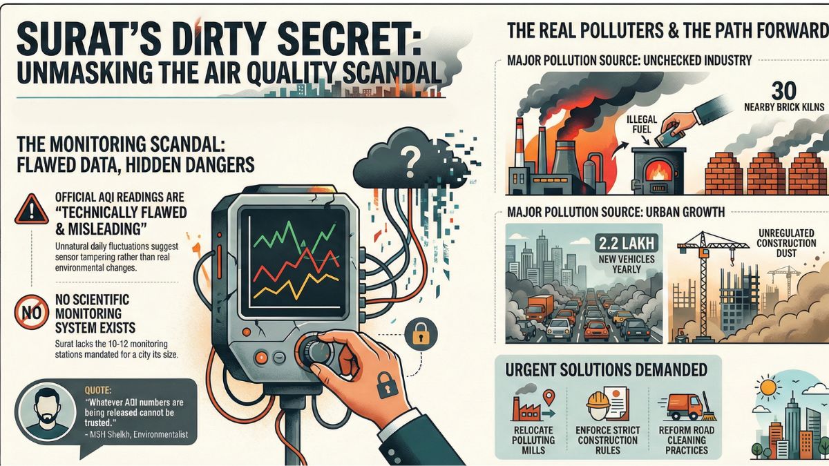 Surat AQI monitoring system failure, the blunt times