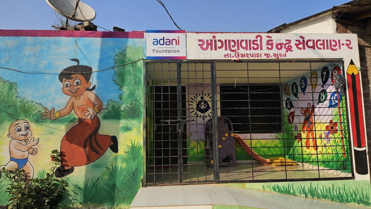 Umarpada Anganwadi reconstruction Adani Foundation, the blunt times