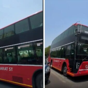 Dumas Sea Face double decker bus Surat, the blunt times