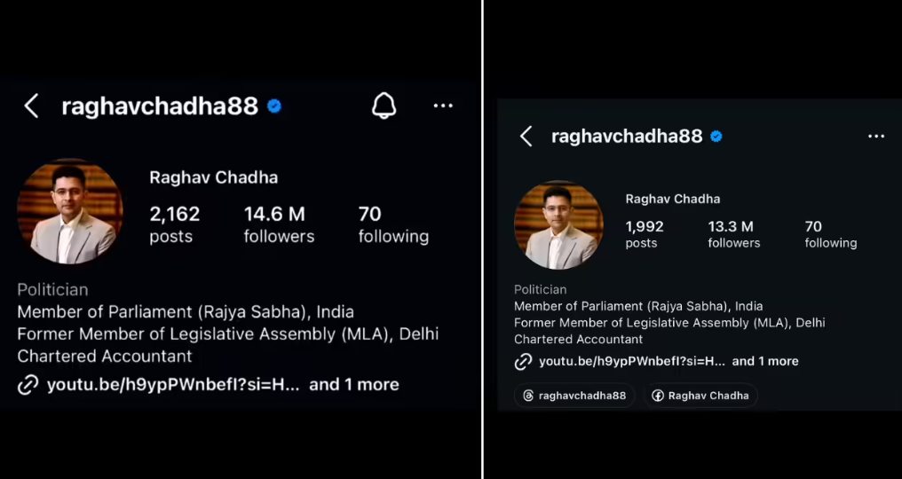 Raghav Chadha Faces Massive Online Backlash After BJP Switch; Loses Over 1 Million Followers