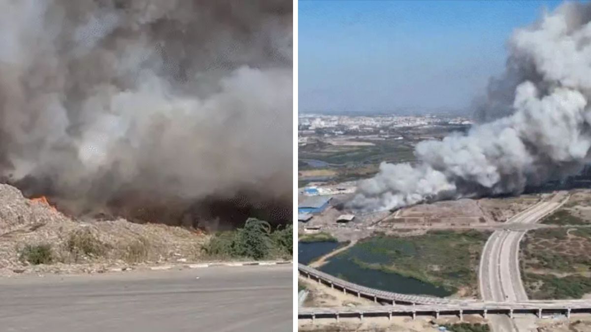 Khajod dumping site fire Surat, the blunt times
