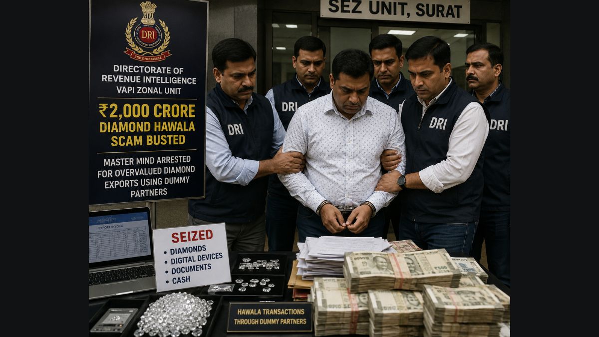 DRI Busts ₹2,000 Crore Surat SEZ Diamond Hawala Scam Surat SEZ diamond hawala scam, the blunt times