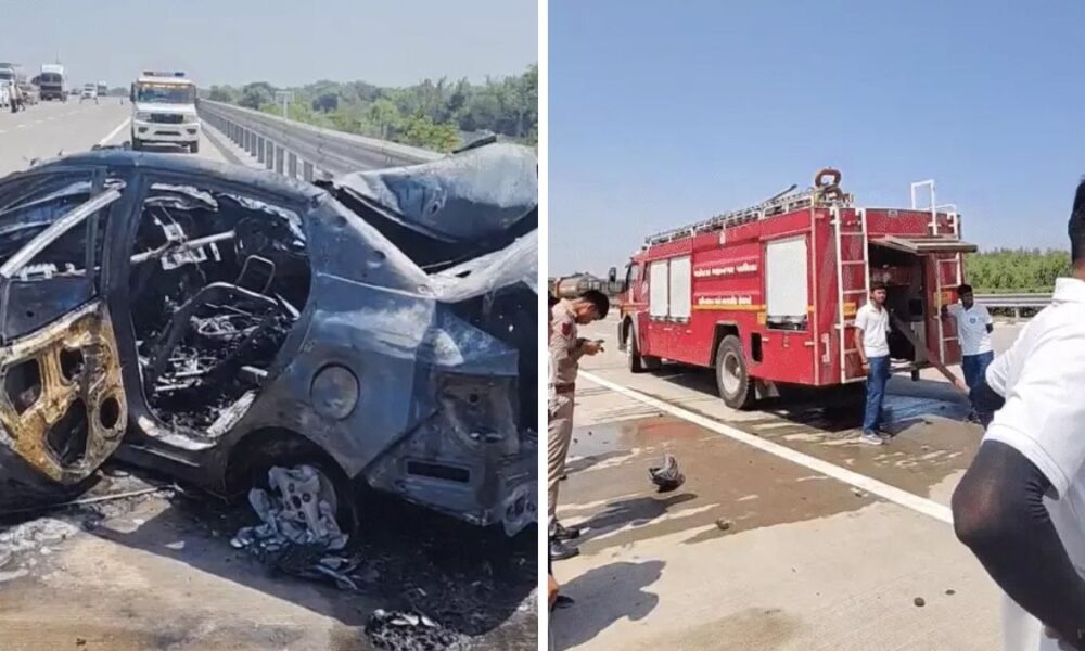 Delhi Mumbai Expressway Vadodara car fire accident, the blunt times