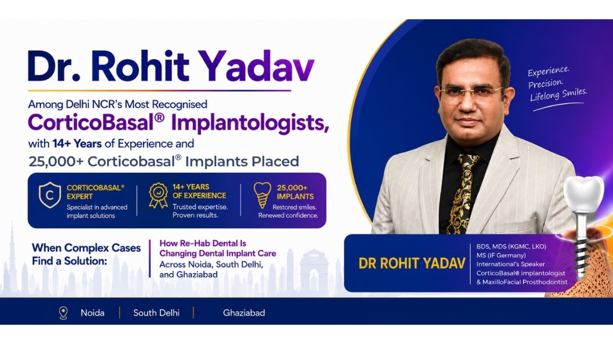 Dr. Rohit Yadav — Among Delhi NCR’s Most Recognised Corticobasal® Implantologists, with 14+ Years of Experience and 25,000+ Corticobasal® Implants Placed Rohit Yadav