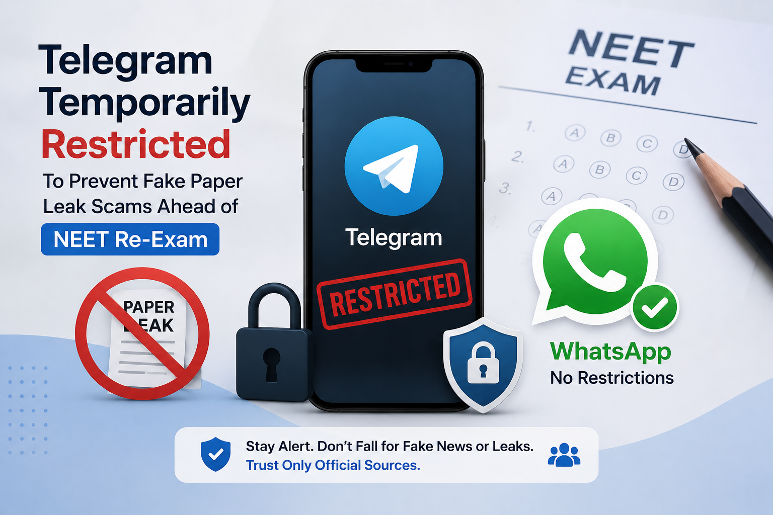 Telegram Temporarily Restricted in India Ahead of NEET Re-Exam to Prevent Fake Paper Leak Scams