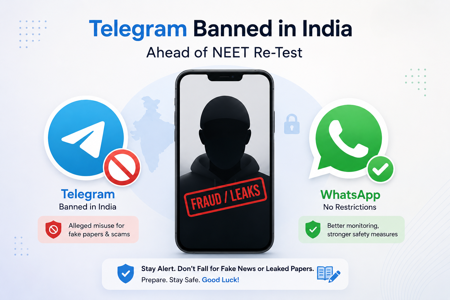 Why India Restricted Telegram Ahead of NEET Re-Test but Not WhatsApp