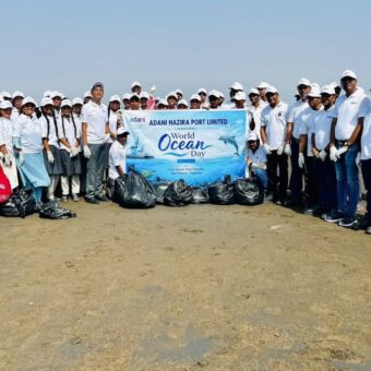 Suvali Beach cleanup drive Adani, the blunt times