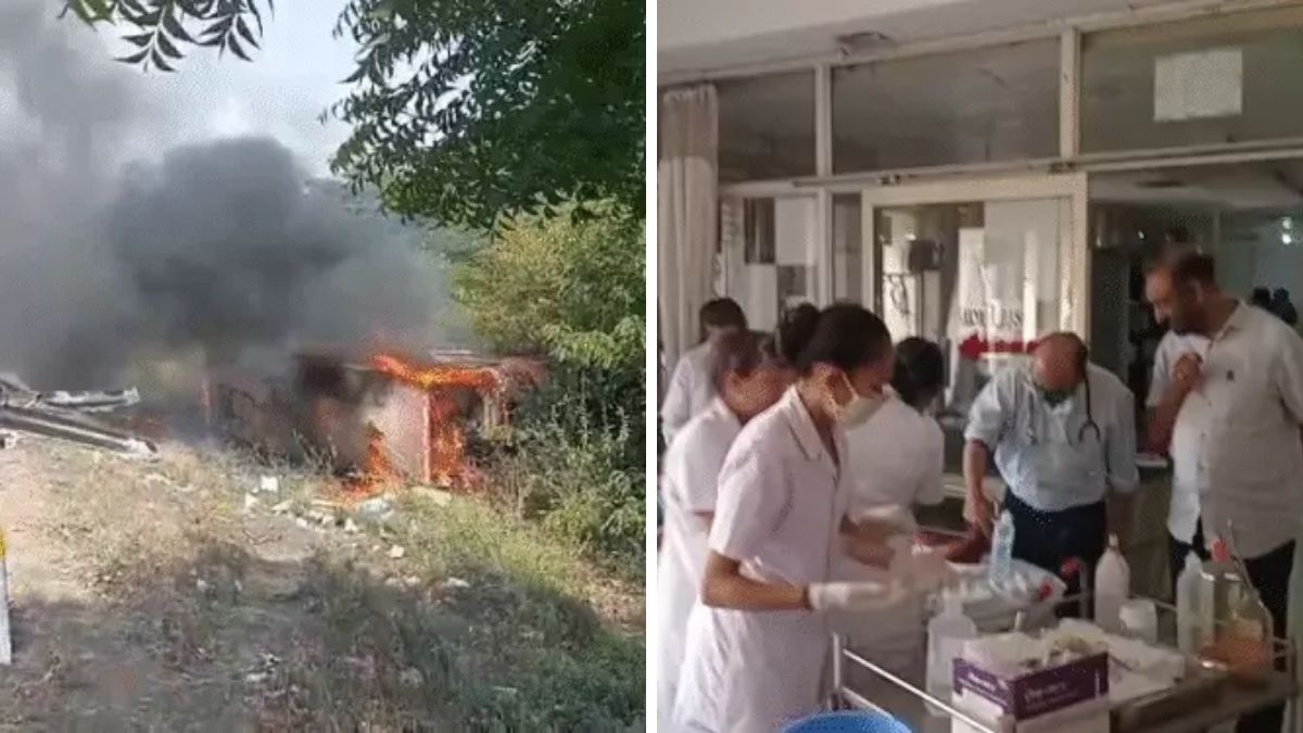Bardoli Bus Tragedy: 7 Dead as CNG Bus Turns Into Fireball After Chain Collision Bardoli bus accident fire Surat, the blunt times
