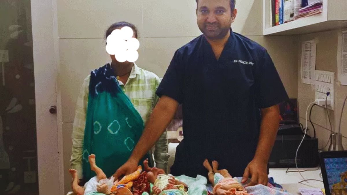 Gujarat : Mother Delivers Healthy Triplets in Rare High-Risk Birth Patan Triplets Birth Gujarat, the blunt times