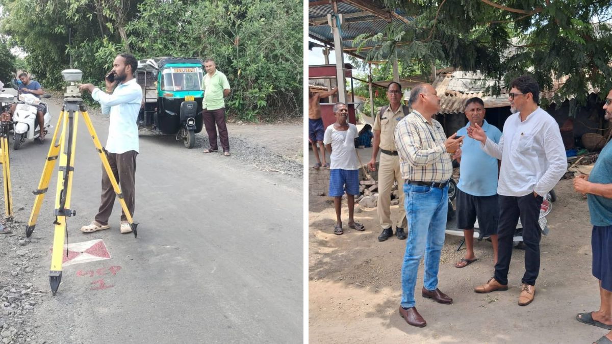 Surat : Farmers Stop Mysterious Railway Survey at Vinjolia Amid Confusion and Tension Surat goods train railway line controversy, the blunt times