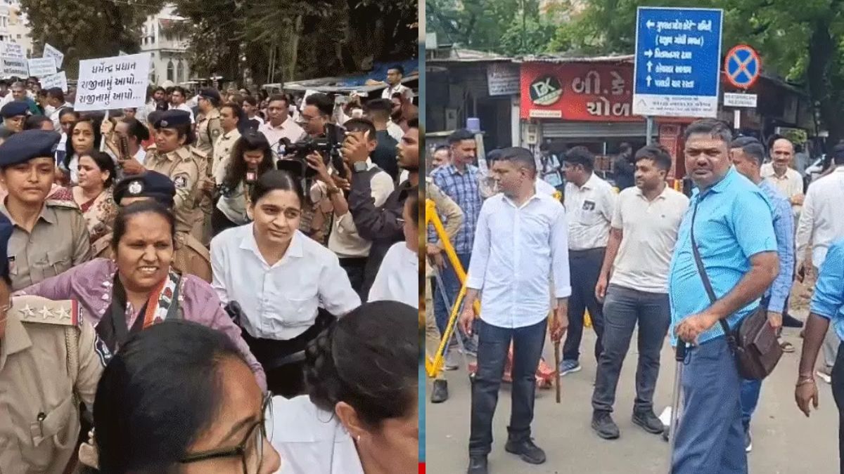 NEET paper leak protest Gujarat Congress, the blunt times