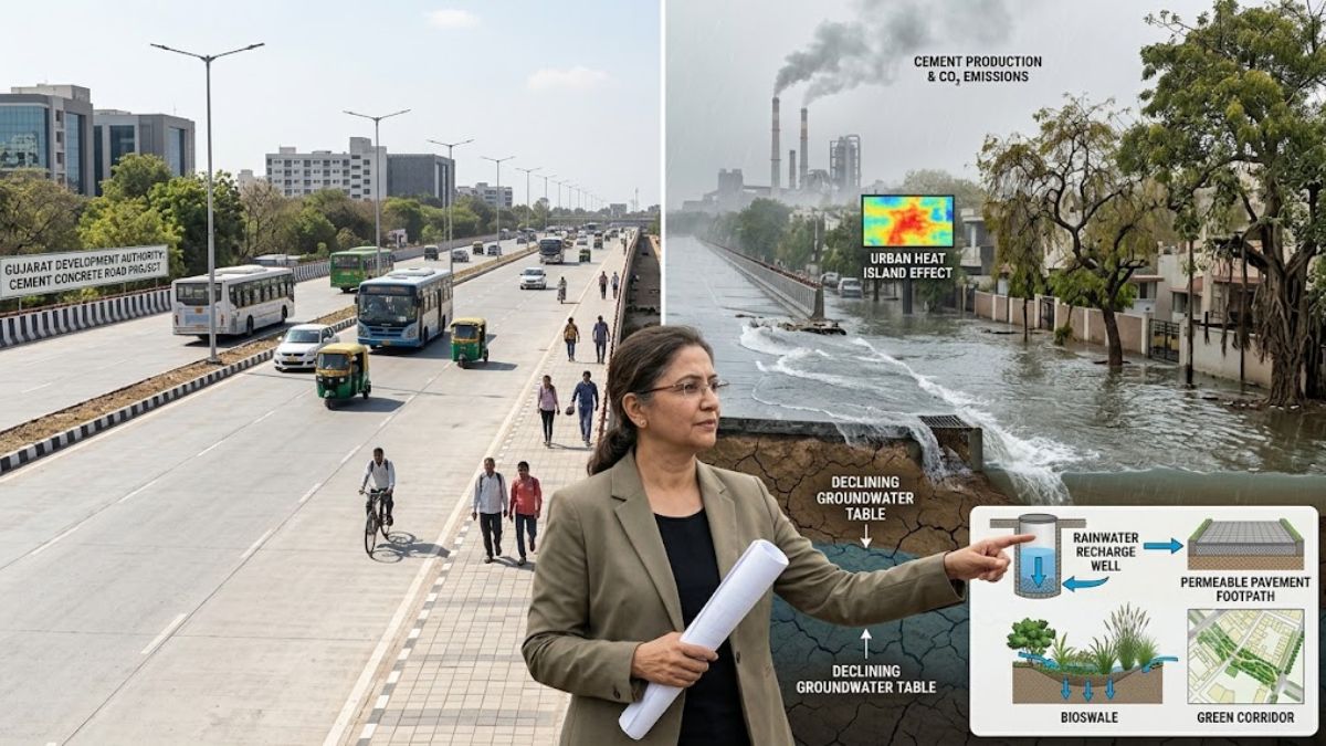 Expert Warns Gujarat’s RCC Road Plan May Threaten Water, Climate Gujarat RCC cemen road policy, the blunt times