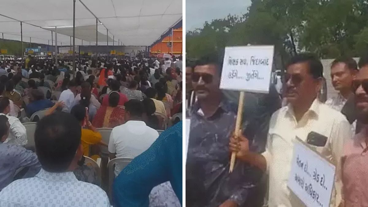 Gujarat Teachers Protest Supreme Court TET Rule Gujarat teachers protest TET, the blunt times