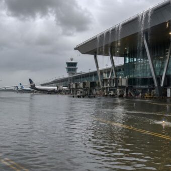 Surat Airport taxi track flooding, the blunt times