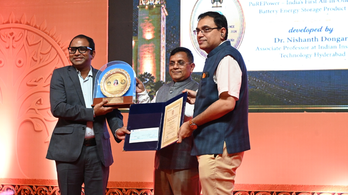 Dr. Nishanth Dongari, Founder of PURE Energy, Honoured with IIT Kharagpur’s Nina Saxena Excellence in Technology Award 2026 Nishanth Dongari
