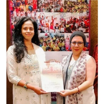 Datamatics Business Solutions - Meher Roshani Foundation CSR MOU Signing 2023 Loly Vadassery - CHRO Datamatics Business Solutions & Roshani Shenazz Nadirshah - Founder Meher Roshani Foundation