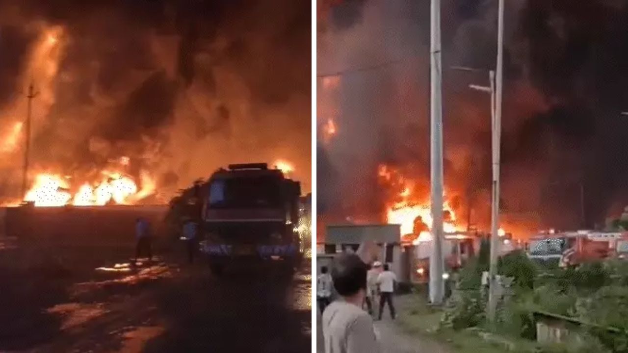 Dahej Industrial Fire: Massive Blaze at Vision Products, No Casualties Dahej GIDC fire, the blunt times