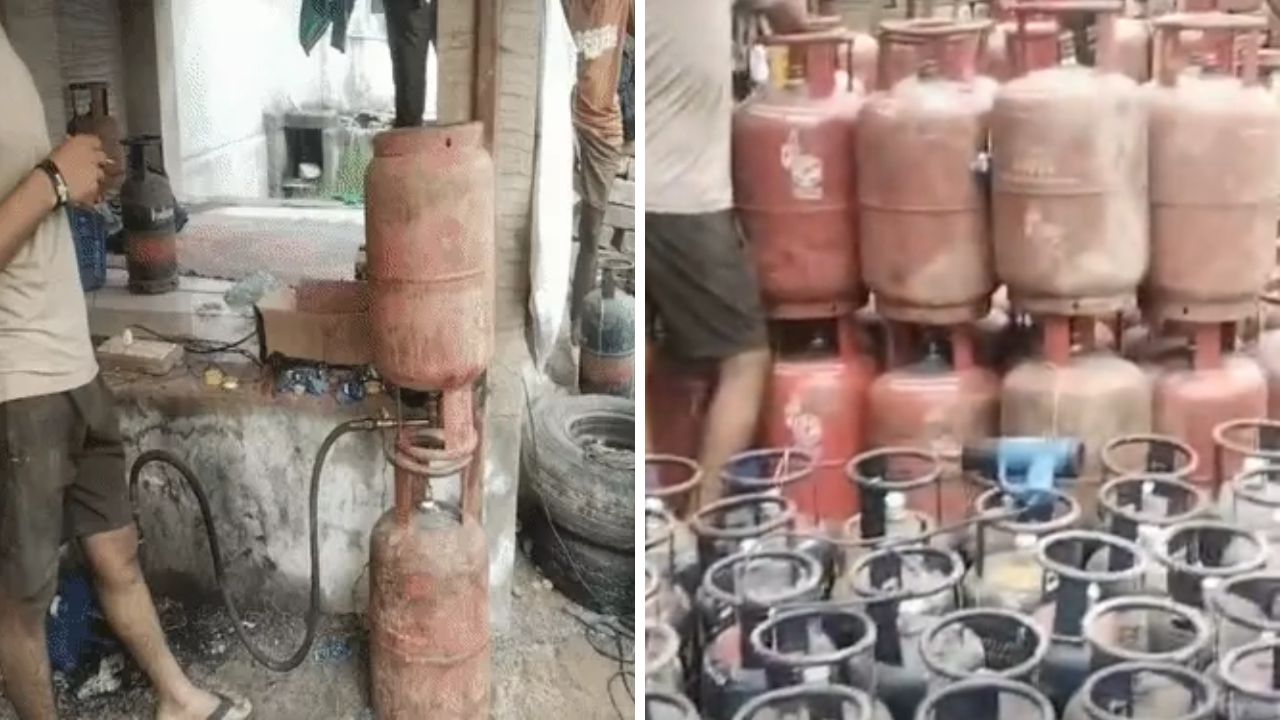 Gujarat : Illegal Gas Refilling Racket Busted in Kalol Kalol illegal gas refilling racket, the blunt times