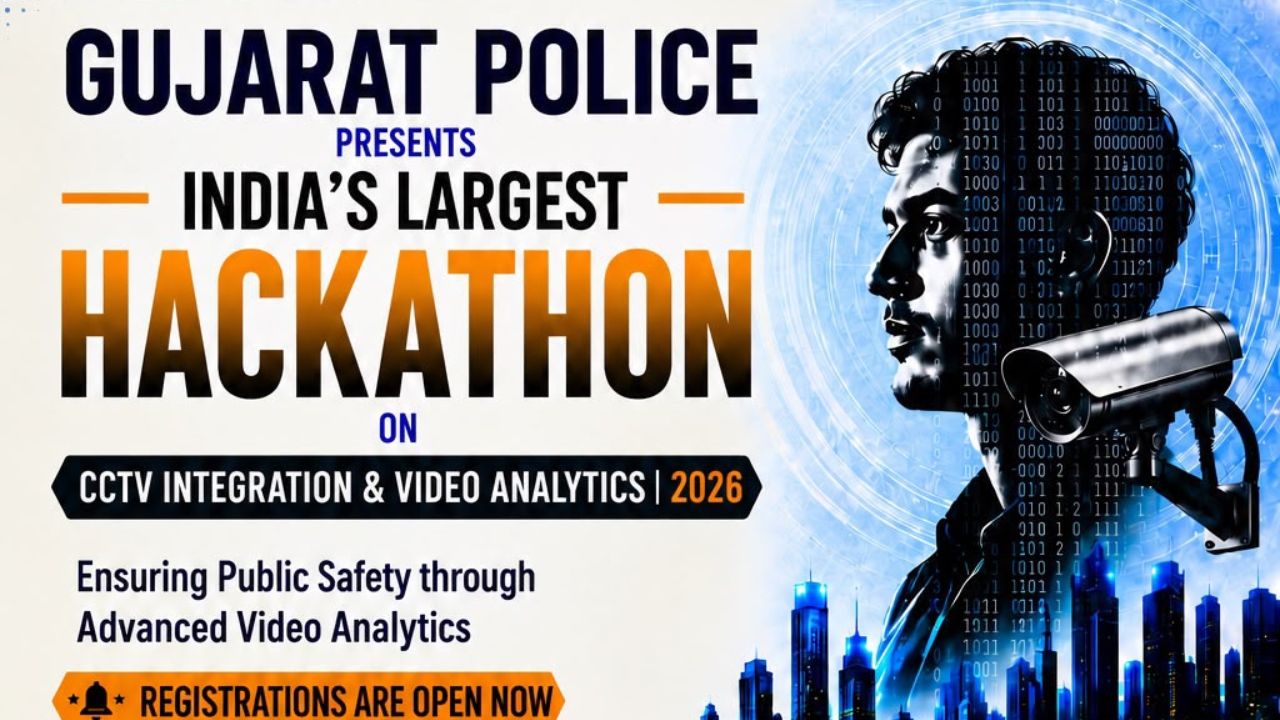 Gujarat Police to Link 80,000 CCTVs in AI Smart Policing Push Gujarat Police AI CCTV hackathon, the blunt times