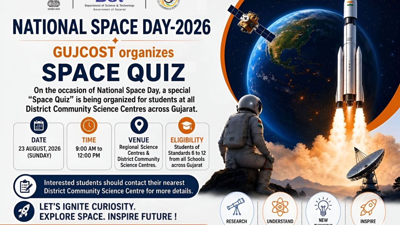 National Space Day 2026 Gujarat Space Quiz, the blunt times