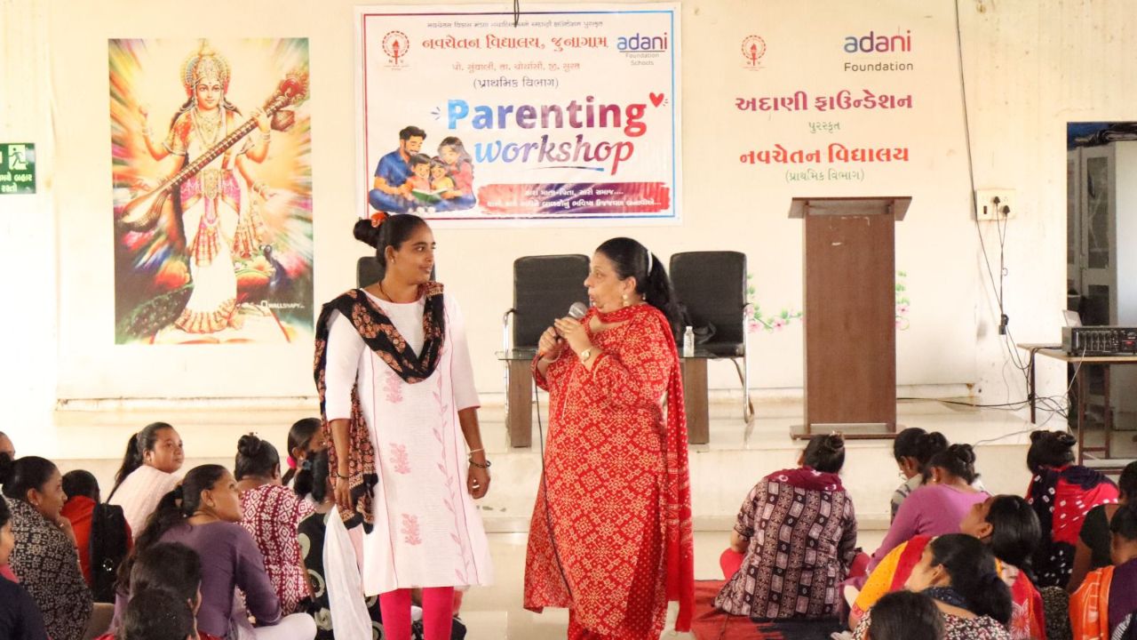 Navchetan Adani Vidyalaya Holds Positive Parenting Workshop Navchetan vidhyalaya positive parenting workshop in Surat, the blunt times