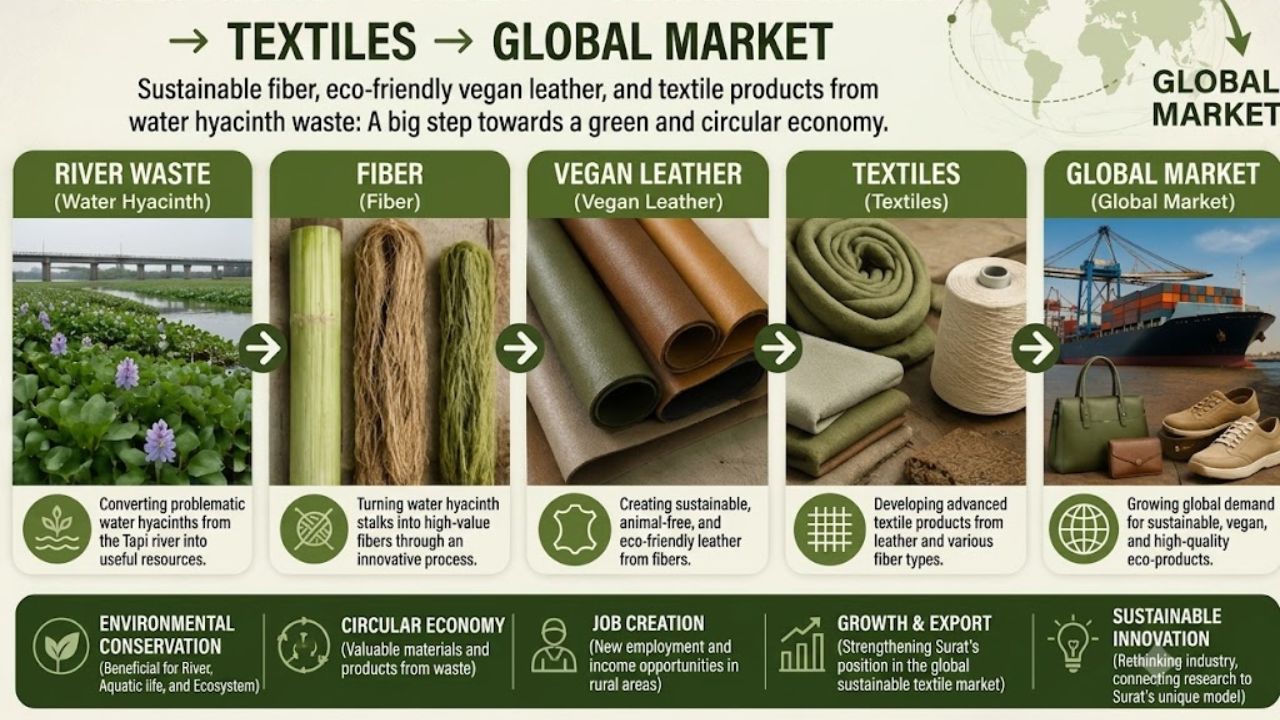 Water hyacinth green leather Surat, the blunt times