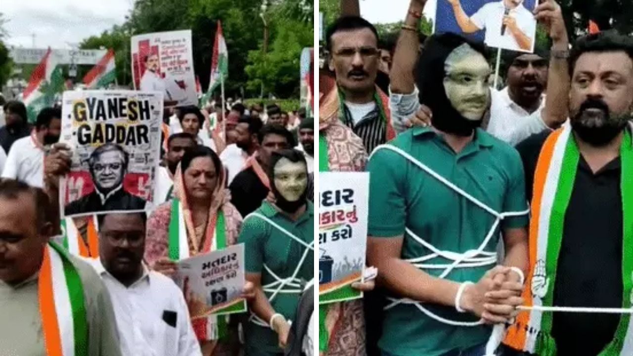 Gujarat Congress Protests SIR, Demands CEC Gyanesh Kumar’s Resignation Gujarat Congress SIR protest, the blunt times