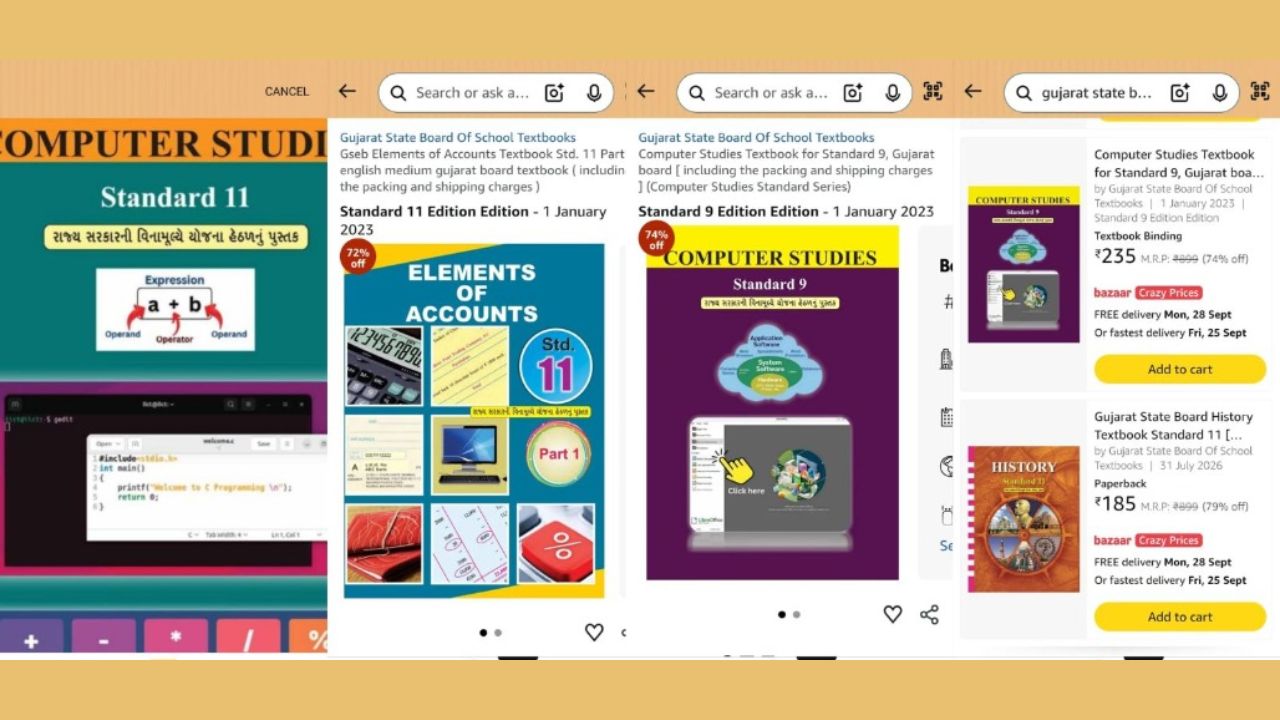 Gujarat free textbooks sold on Amazon, the blunt times