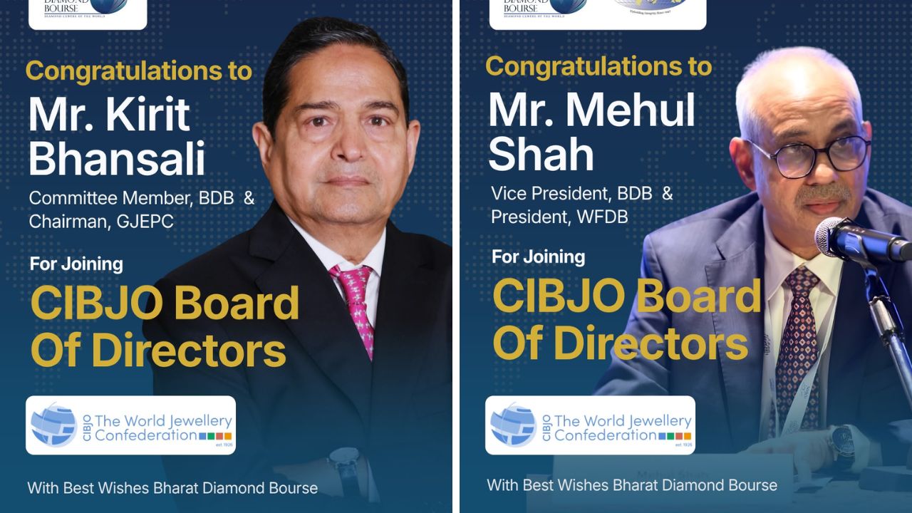 Mehul Shah, Kirit Bhansali Elected to CIBJO Board Mehul Shah Kirit Bhansali CIBJO Board, the blunt times
