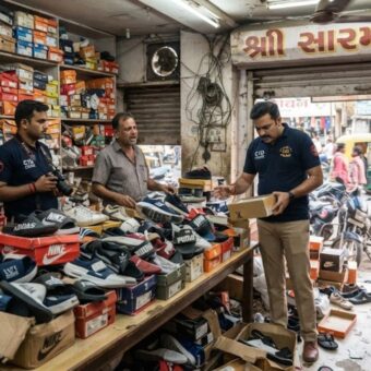 fake Puma footwear seized in Surat, the blunt times