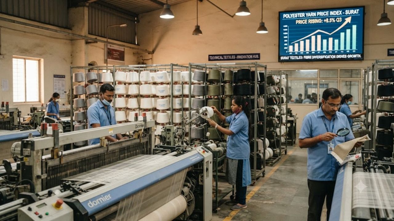 Polyester Price Rise Pushes Surat Textile Industry Towards Diversification Surat textile industry polyester price rise, the blunt times