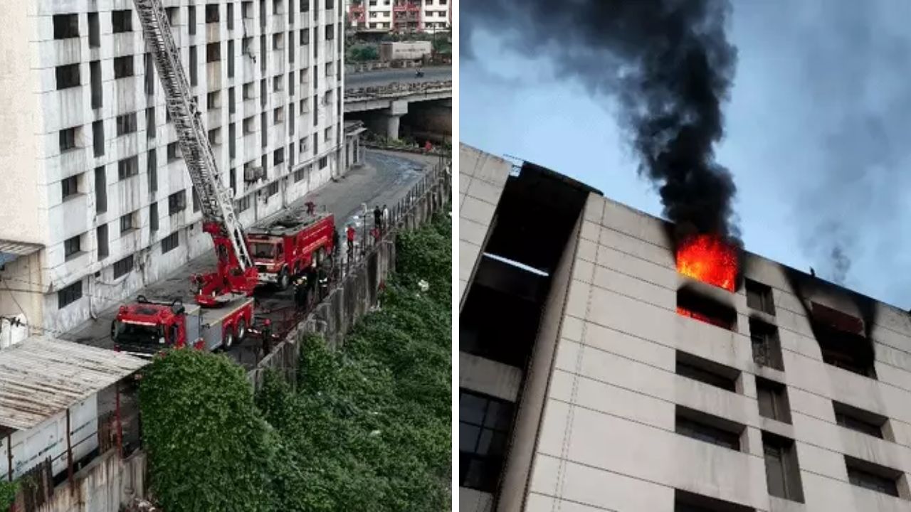 Massive Fire Engulfs Shyam Sangini Textile Market in Surat Shyam Sangini textile market fire Surat, the blunt times