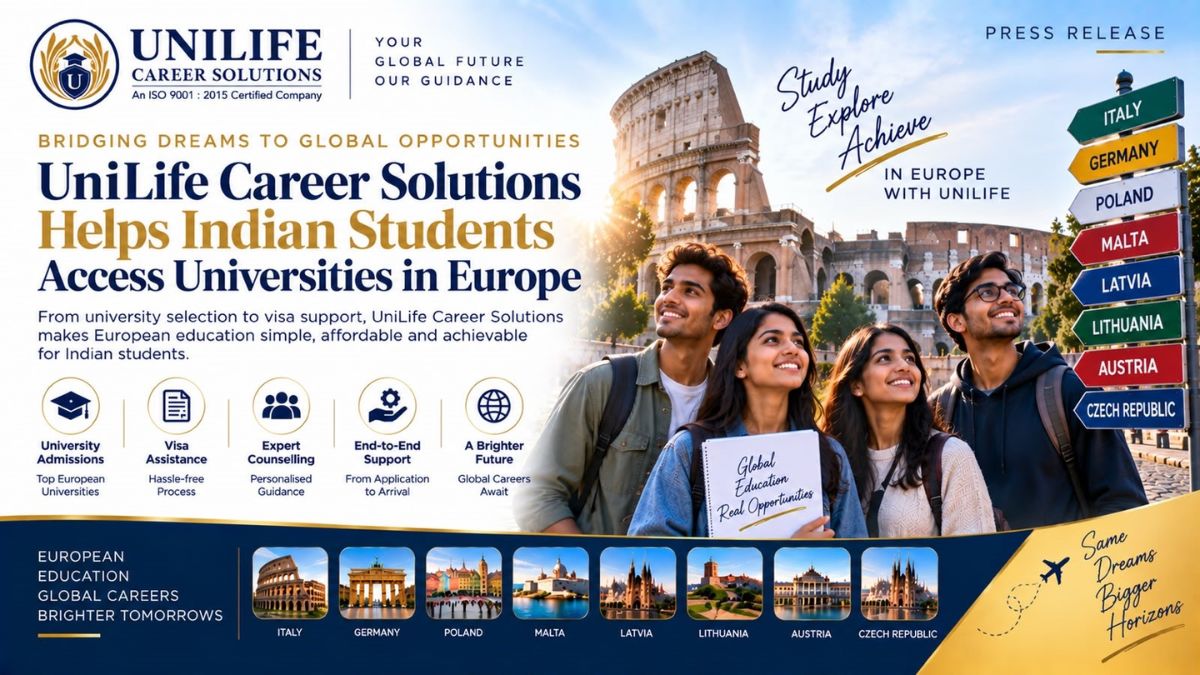 Beyond Borders: UniLife Career Solutions Helps Indian Students Turn European Education Aspirations into Reality Study in Europe for Indian students, the blunt times