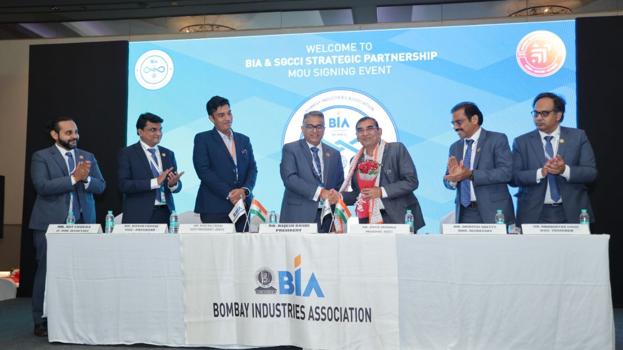 SGCCI, Mumbai BIA Sign MoU to Boost Gujarat-Maharashtra Trade SGCCI BIA MoU signing, the blunt times